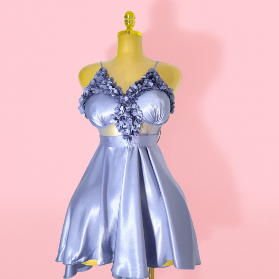 Lavender blue nightwear short dress Code: 0014