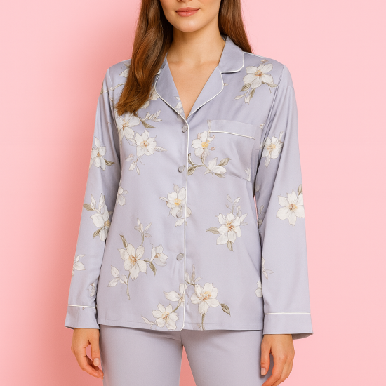 top & pants pajama set Purple color Code: 0020