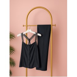 top & pants pajama set Black Code: 0024