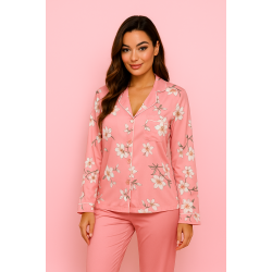 top & pants floral pajama set Pink color Code: 0041