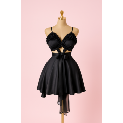 Black short nightwear dress Code: 0039