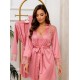 3 pieces: shirt, pants, and a robe dressing gown Color: pink 0033