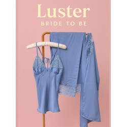 3 pieces: shirt, pants, and a robe dressing gown Color: blue 0034