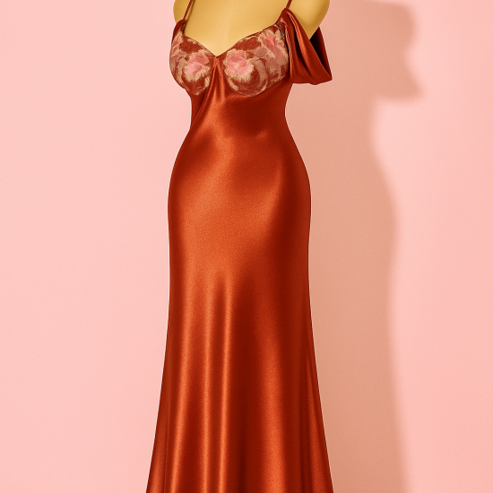 Nightwear Long dress rust color Code: 0002