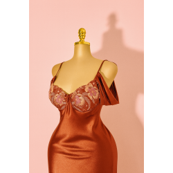 Nightwear Long dress rust color Code: 0002