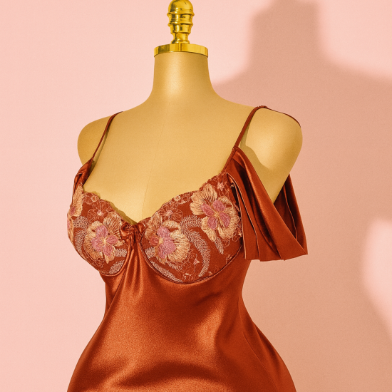 Nightwear Long dress rust color Code: 0002