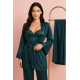 3 pieces: shirt, pants, and a robe dressing gown Color: dark green  0031