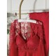3 pieces: shirt, pants, and a robe dressing gown Color: red 0037