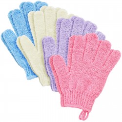 Exfoliating bath gloves