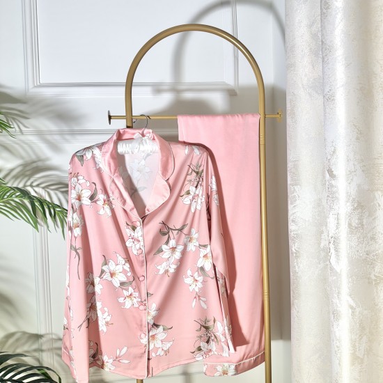 top & pants floral pajama set Pink color Code: 0041