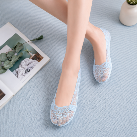Blue lace socks