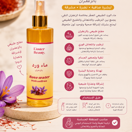 rose water with zaffron spray