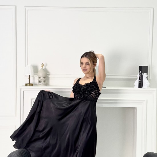 Black long nightwear 