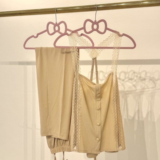 top & pants pajama set Beige 