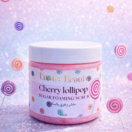 Cherry lollipop foaming scrub