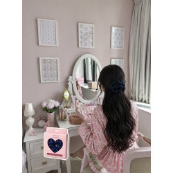 100% Pure Silk Hair Scrunchie – navy blue