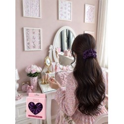 100% Pure Silk Hair Scrunchie – Deep Purple 